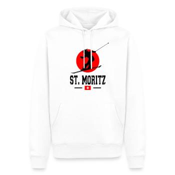Skigebiet St. Moritz Skifahren in den Schweizer Alpen Souvenir - Männer Premium Bio Hoodie - Weiß - Vorne - Nico (187cm)