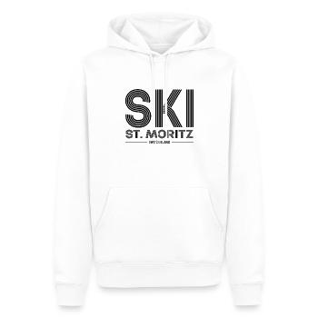 Skigebiet St. Moritz Skifahren in den Schweizer Alpen Souvenir - Männer Premium Bio Hoodie - Weiß - Vorne - Nico (187cm)