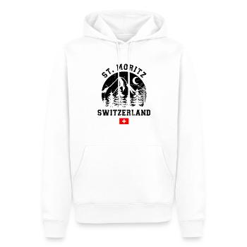 Skigebiet St. Moritz Skifahren in den Schweizer Alpen Souvenir - Männer Premium Bio Hoodie - Weiß - Vorne - Nico (187cm)