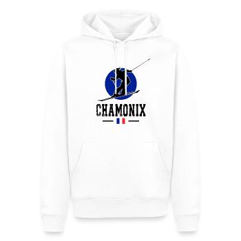 Station de ski de Chamonix Alpes françaises Ski Souvenir - Sweat à capuche Premium bio Homme - blanc - Devant - Nico (187cm)