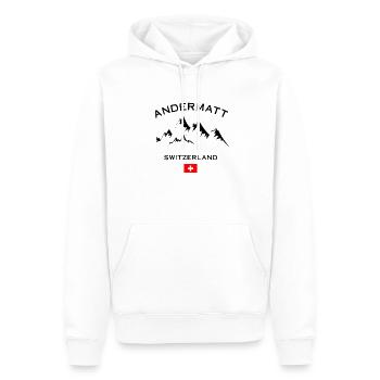 Andermatt Ski Resort Schweizer Alpen Ski-Souvenir - Männer Premium Bio Hoodie - Weiß - Vorne - Nico (187cm)