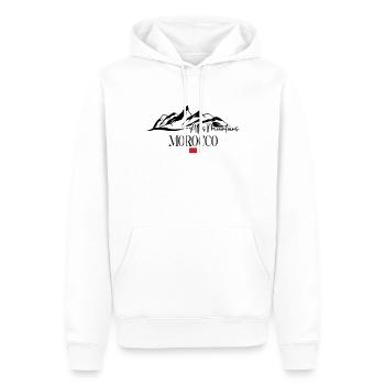Montagne Marocaine Aventure Majesté Maroc - Sweat à capuche Premium bio Homme - blanc - Devant - Nico (187cm)