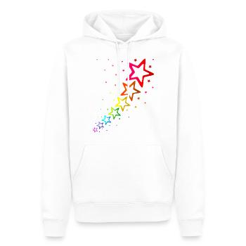 bunte Sterne Regenbogenfarben - Männer Premium Bio Hoodie - Weiß - Vorne - Nico (187cm)