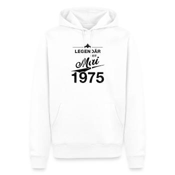 50th Birthday Legendary since May 1975 Volume 75 - Men’s Premium Organic Hoodie - white - Front - Nico (187cm)