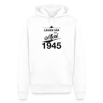 80th Birthday Legendary since May 1945 Volume 45 - Men’s Premium Organic Hoodie - white - Front - Nico (187cm)