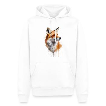 Foxy Watercolor - Un pinceau avec la nature - Sweat à capuche Premium bio Homme - blanc - Devant - Nico (187cm)