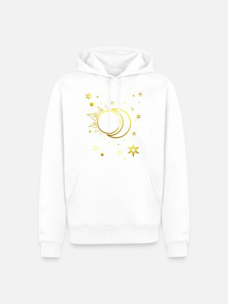 Sonne Mond und Sterne spirituell Astrologie - Herre Premium økologisk hoodie - hvid