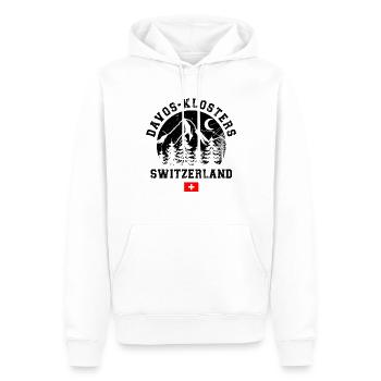 Davos Klosters Ski Resort Schweizer Alpen Souvenir - Männer Premium Bio Hoodie - Weiß - Vorne - Nico (187cm)