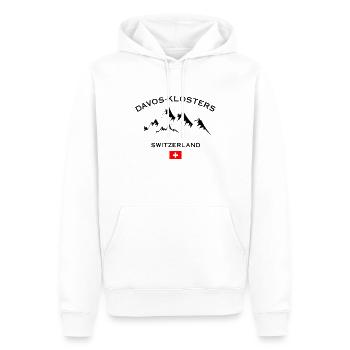 Davos Klosters Ski Resort Schweizer Alpen Souvenir - Männer Premium Bio Hoodie - Weiß - Vorne - Nico (187cm)