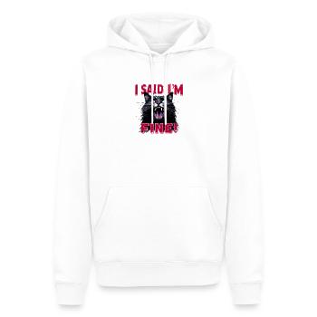 I Said I'm Fine: Sarkastische Katze - Männer Premium Bio Hoodie - Weiß - Vorne - Nico (187cm)