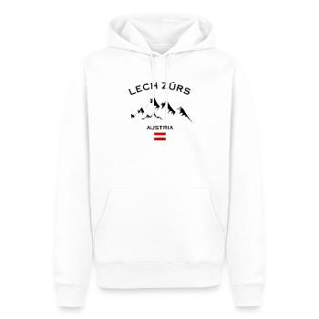Skigebiet Lech Zürs Österreichische Alpen Souvenir - Männer Premium Bio Hoodie - Weiß - Vorne - Nico (187cm)
