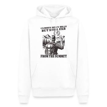 Funny Wanderer Birthday 44 Years - Men’s Premium Organic Hoodie - white - Front - Nico (187cm)