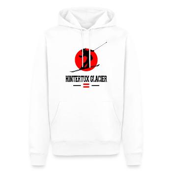 Skigebiet Hintertuxer Gletscher Österreichische Alpen - Männer Premium Bio Hoodie - Weiß - Vorne - Nico (187cm)