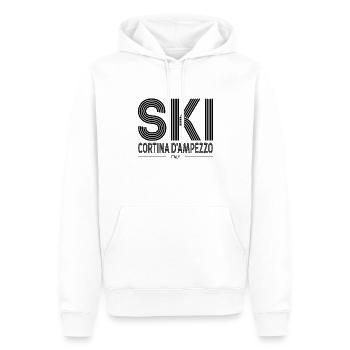Station de ski de Cortina d’Ampezzo Ski dans les Alpes italiennes - Sweat à capuche Premium bio Homme - blanc - Devant - Nico (187cm)