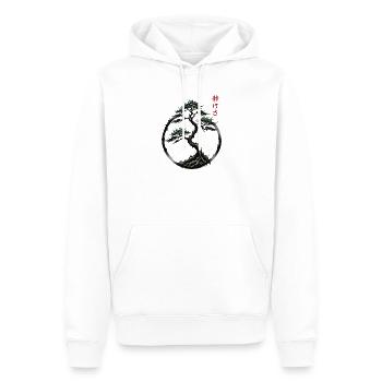 Cercle de sérénité bonsaï - Sweat à capuche Premium bio Homme - blanc - Devant - Nico (187cm)