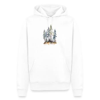 Waldtöne: Aquarell Kiefern - Männer Premium Bio Hoodie - Weiß - Vorne - Nico (187cm)