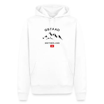Skigebiet Gstaad Skifahren in den Schweizer Alpen - Männer Premium Bio Hoodie - Weiß - Vorne - Nico (187cm)