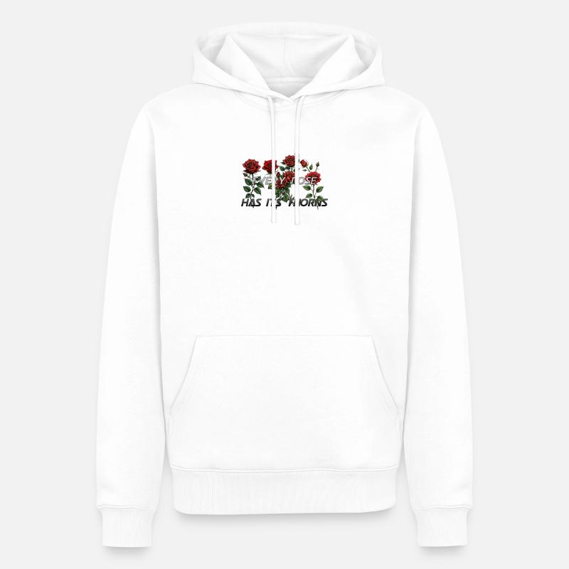 Chaque rose a ses épines - Sweat à capuche Premium bio Homme - blanc