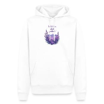 Lavendel Dankbarkeit Berg - Männer Premium Bio Hoodie - Weiß - Vorne - Nico (187cm)