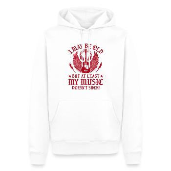 Rock and roll - Sweat à capuche Premium bio Homme - blanc - Devant - Nico (187cm)
