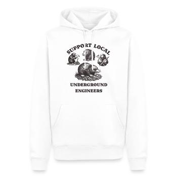 mole Liebe Support Local underground engineers - Männer Premium Bio Hoodie - Weiß - Vorne - Nico (187cm)