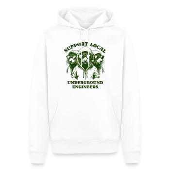 mole Liebe Support Local underground engineers - Männer Premium Bio Hoodie - Weiß - Vorne - Nico (187cm)