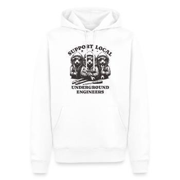 mole Liebe Support Local underground engineers - Männer Premium Bio Hoodie - Weiß - Vorne - Nico (187cm)