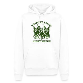 chauve-souris Amour Soutien Veille de nuit locale - Sweat à capuche Premium bio Homme - blanc - Devant - Nico (187cm)