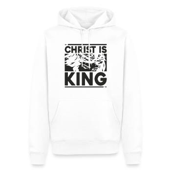 Le Christ est Roi - Sweat à capuche Premium bio Homme - blanc - Devant - Nico (187cm)