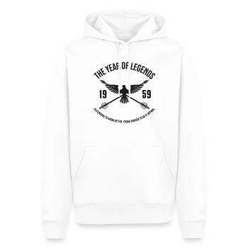 L’Année des Légendes 1959 Vintage Vintage Design - Sweat à capuche Premium bio Homme - blanc - Devant - Nico (187cm)