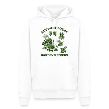 Amoureux des abeilles - Soutenez les jardiniers locaux - Sweat à capuche Premium bio Homme - blanc - Devant - Nico (187cm)