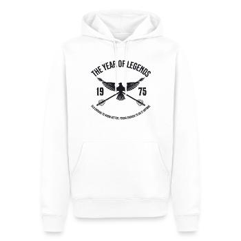 L’Année des Légendes 1975 Vintage Vintage Design - Sweat à capuche Premium bio Homme - blanc - Devant - Nico (187cm)