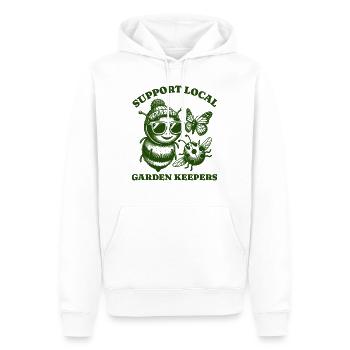 Amoureux des papillons d’abeille - Soutenir Jardin local - Sweat à capuche Premium bio Homme - blanc - Devant - Nico (187cm)
