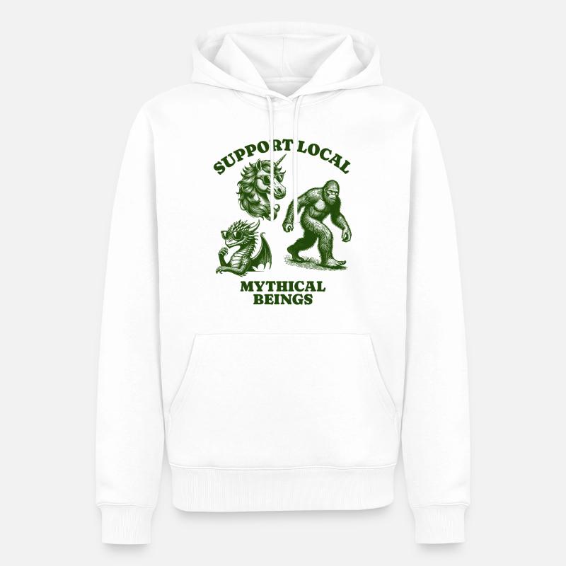dragons unicorn Lovers - Support Local mythical - Männer Premium Bio Hoodie - Weiß