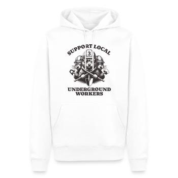 Support Local Underground Workers Lustiges Mole - Männer Premium Bio Hoodie - Weiß - Vorne - Nico (187cm)