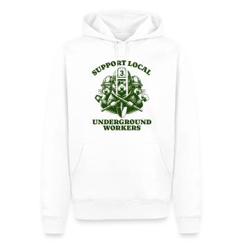 Support Local Underground Workers Lustiges Mole - Männer Premium Bio Hoodie - Weiß - Vorne - Nico (187cm)