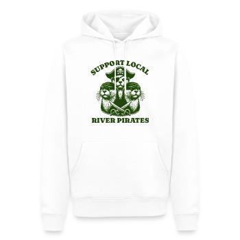 Soutenez Local River Pirates Drôle Loutre castor - Sweat à capuche Premium bio Homme - blanc - Devant - Nico (187cm)