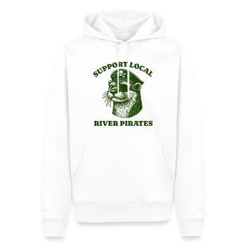 Soutenez Local River Pirates Drôle Loutre castor - Sweat à capuche Premium bio Homme - blanc - Devant - Nico (187cm)