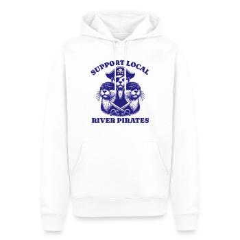 Soutenez Local River Pirates Drôle Loutre castor - Sweat à capuche Premium bio Homme - blanc - Devant - Nico (187cm)