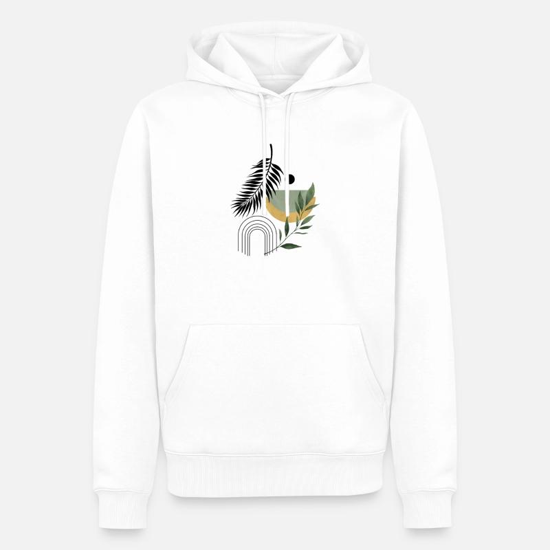 Boho Abstrakte botanische Harmonie - Männer Premium Bio Hoodie - Weiß