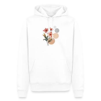 Harmonie florale avec des cercles géométriques - Sweat à capuche Premium bio Homme - blanc - Devant - Nico (187cm)