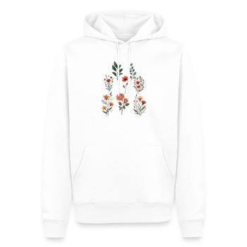 Assorted Floral Botanical Set - Men’s Premium Organic Hoodie - white - Front - Nico (187cm)