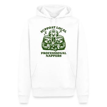 Support Local Professional Nappers Funny Sloth - Men’s Premium Organic Hoodie - white - Front - Nico (187cm)