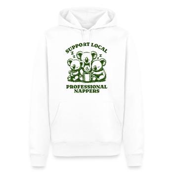 Soutenez les siestes professionnelles locales Funny Koala - Sweat à capuche Premium bio Homme - blanc - Devant - Nico (187cm)