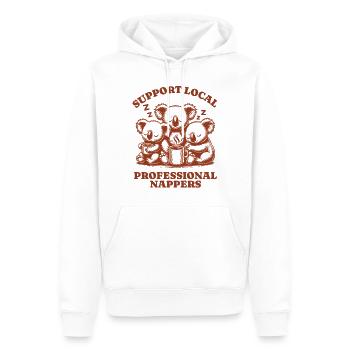 Soutenez les siestes professionnelles locales Funny Koala - Sweat à capuche Premium bio Homme - blanc - Devant - Nico (187cm)
