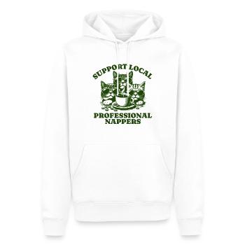 Support Local Professional Nappers Funny Cat - Men’s Premium Organic Hoodie - white - Front - Nico (187cm)