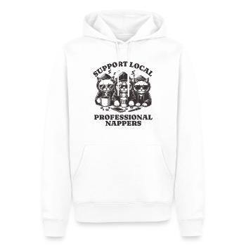Support Local Professional Nappers Funny Cat - Men’s Premium Organic Hoodie - white - Front - Nico (187cm)