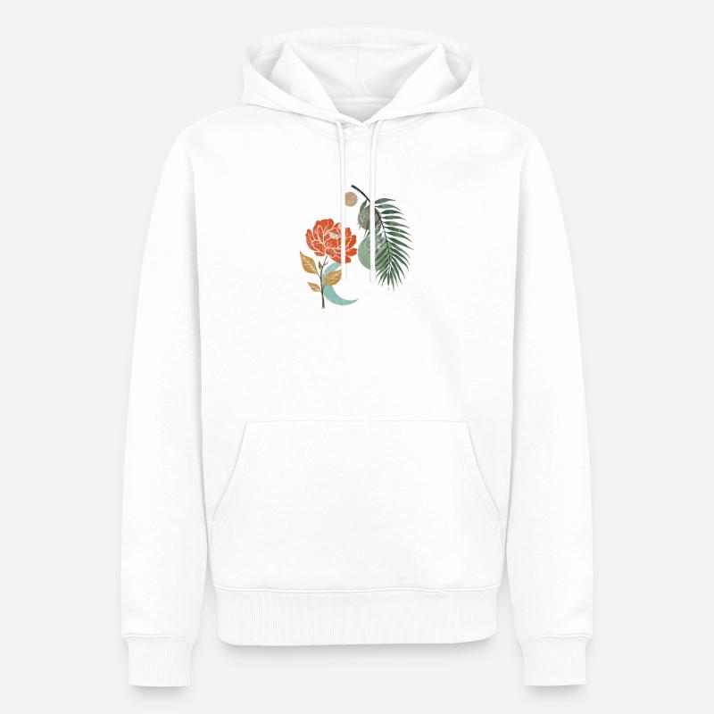 Lune Botanique Floraison Harmonie - Sweat à capuche Premium bio Homme - blanc