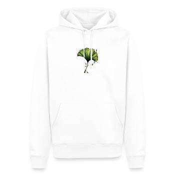 Ginkgo Blatt Aquarell Tinte - Männer Premium Bio Hoodie - Weiß - Vorne - Nico (187cm)
