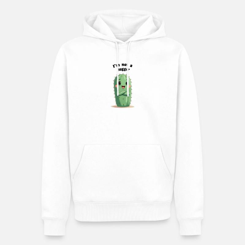 Ich bin kein Umarmer-Kaktus - Männer Premium Bio Hoodie - Weiß